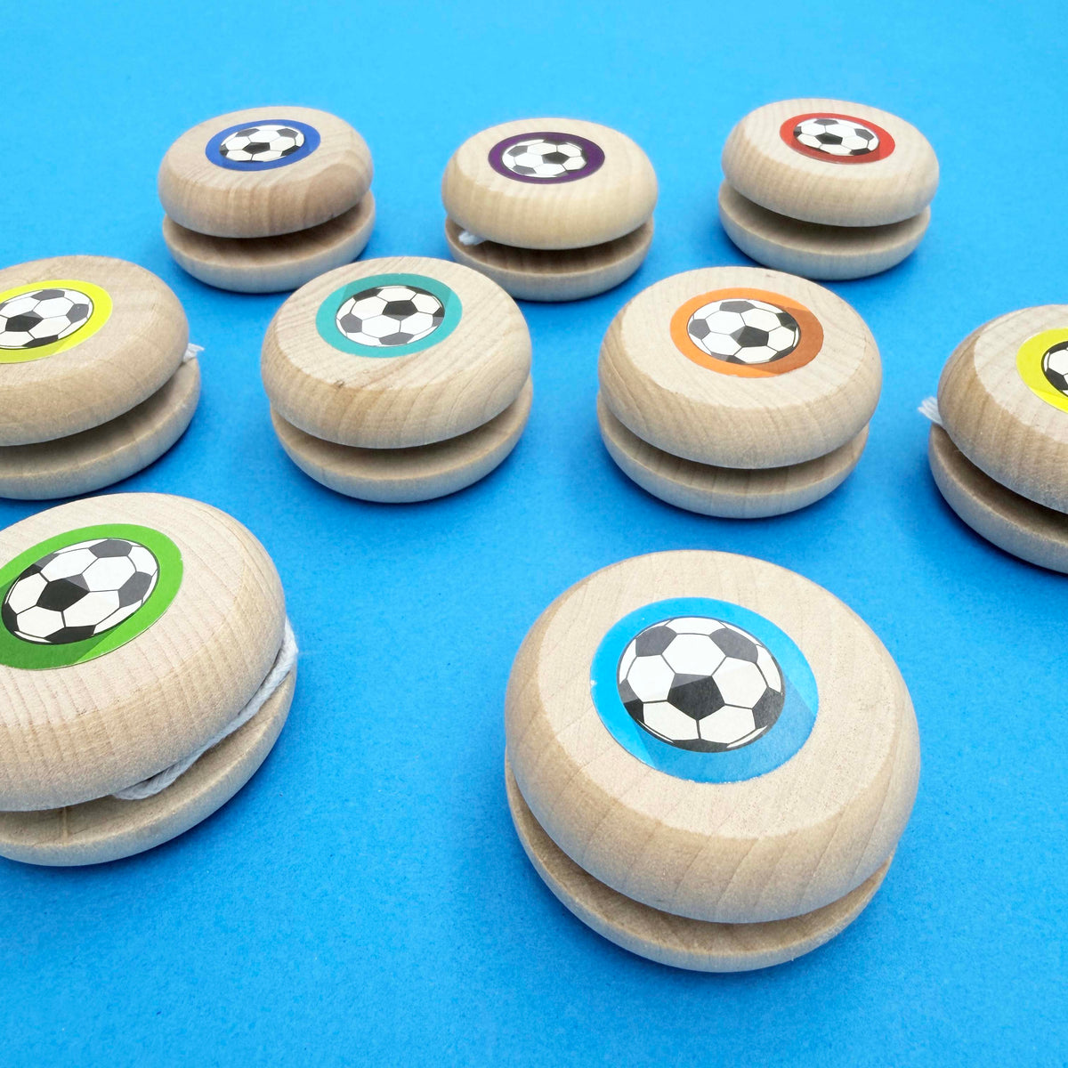 Football Wooden Yoyo - 5cm; one included; assorted designs may vary