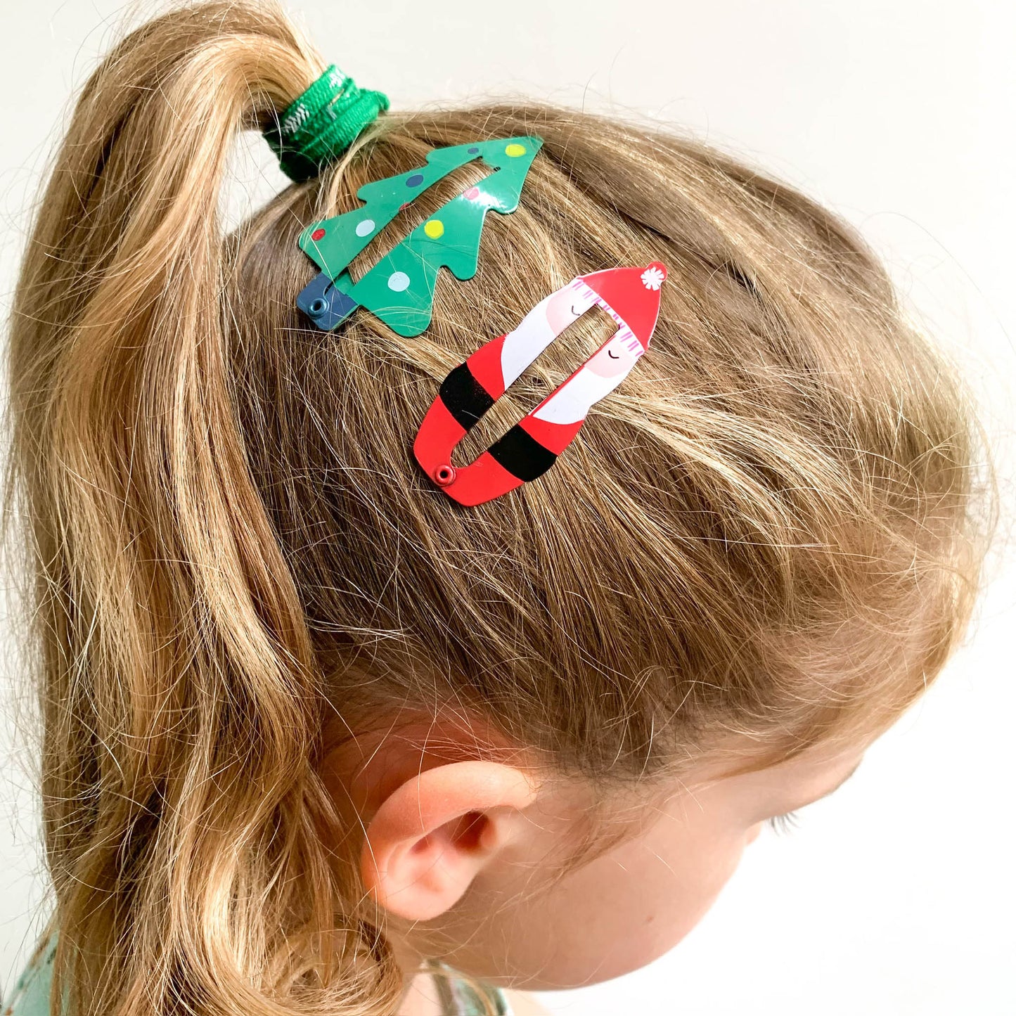 Christmas Tree & Santa Hair Clips