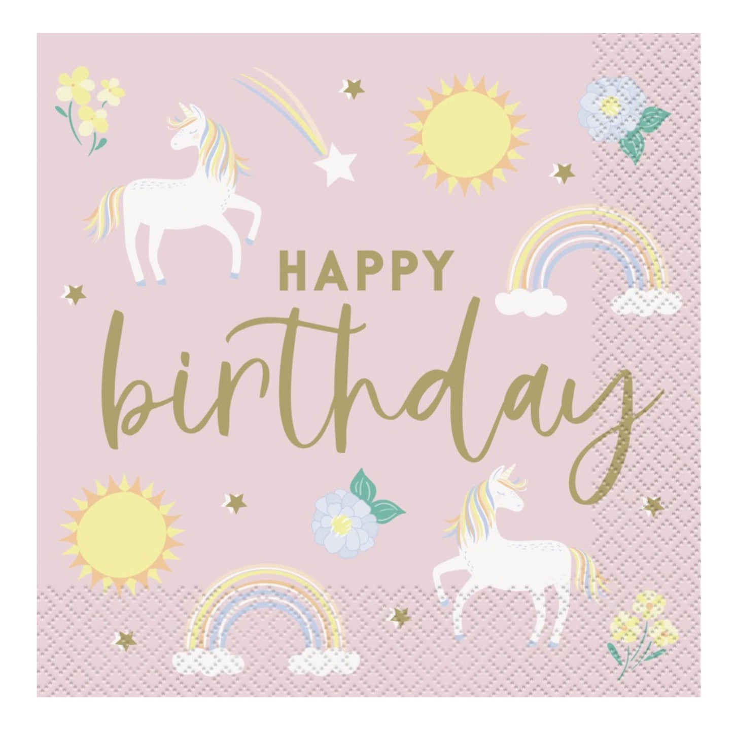 Dainty Unicorn Party Lunch Napkins - 16pk