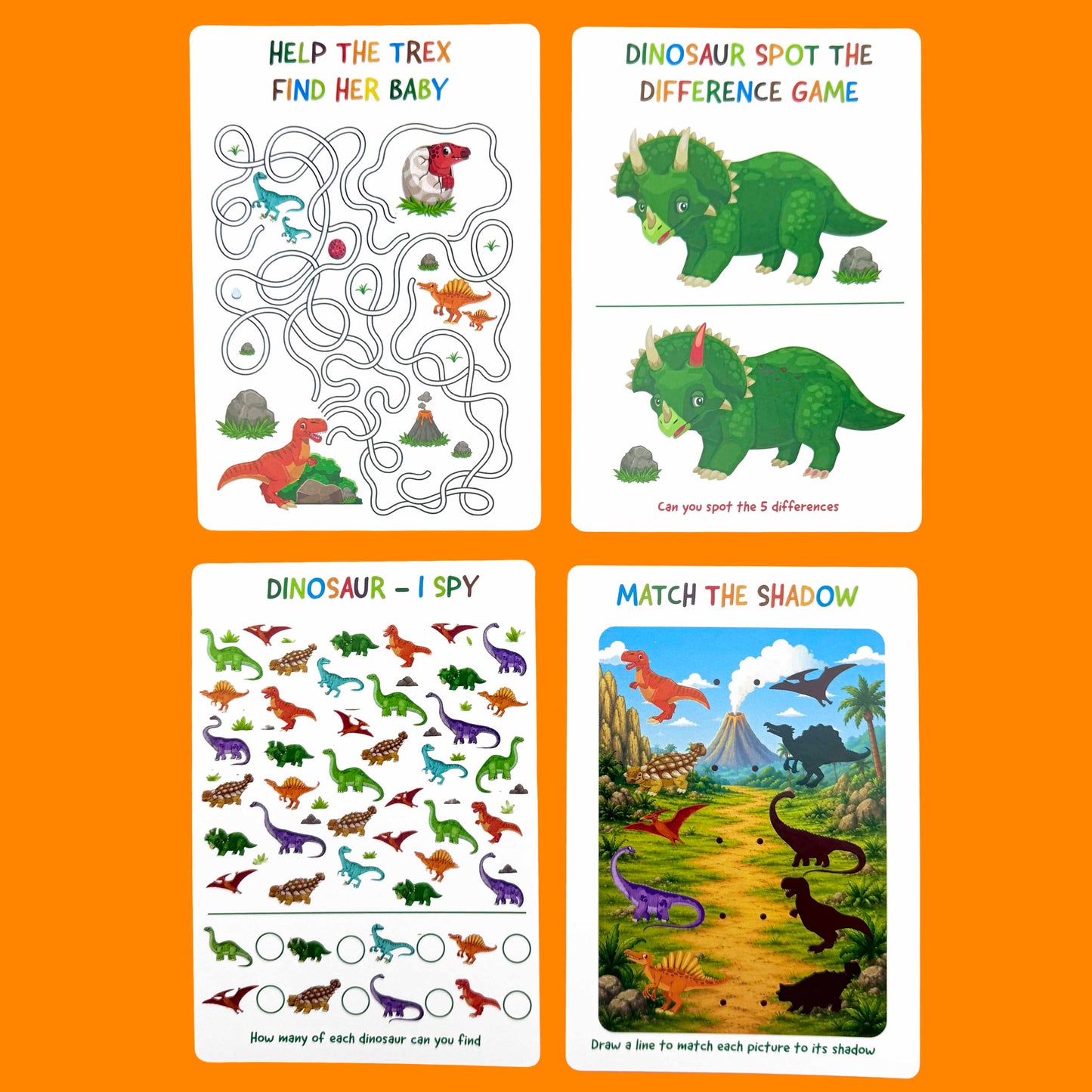 Dinosaur Colouring & Activity Cards