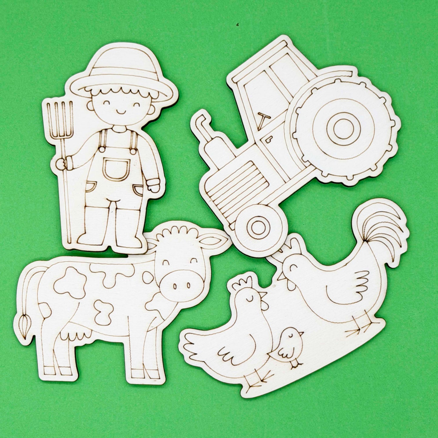 Farm - Wooden Shape to Colour