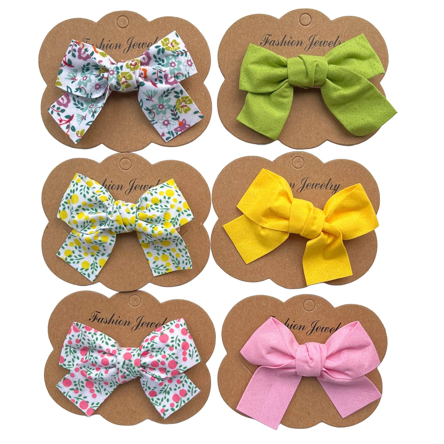 Floral/Plain Cotton Hair Bow-Party Bag Fillers - Girls-The Curious Caterpillar