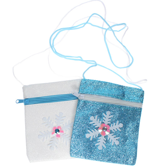 Snowflake Glitter Purse with shoulder strap