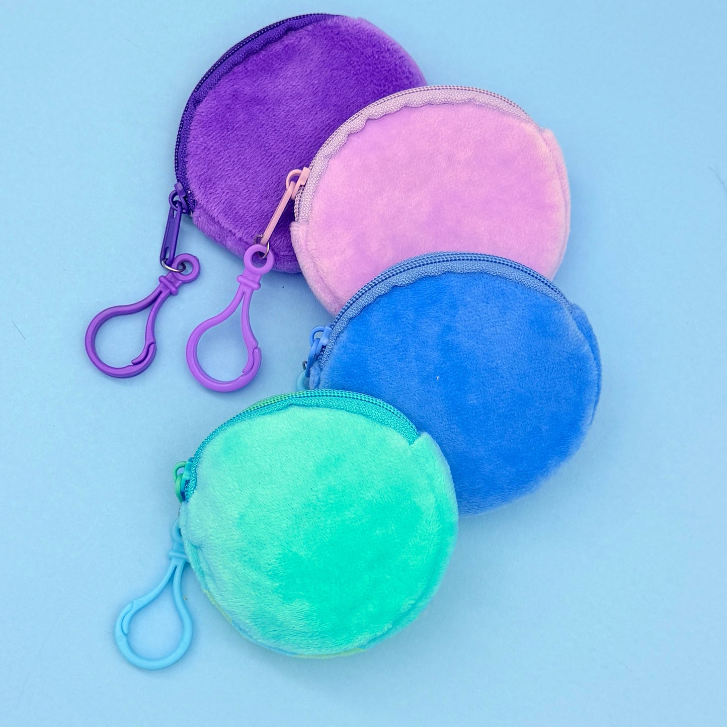 Soft Velour Purse Charm - 8cm Diameter Mermaid Mix