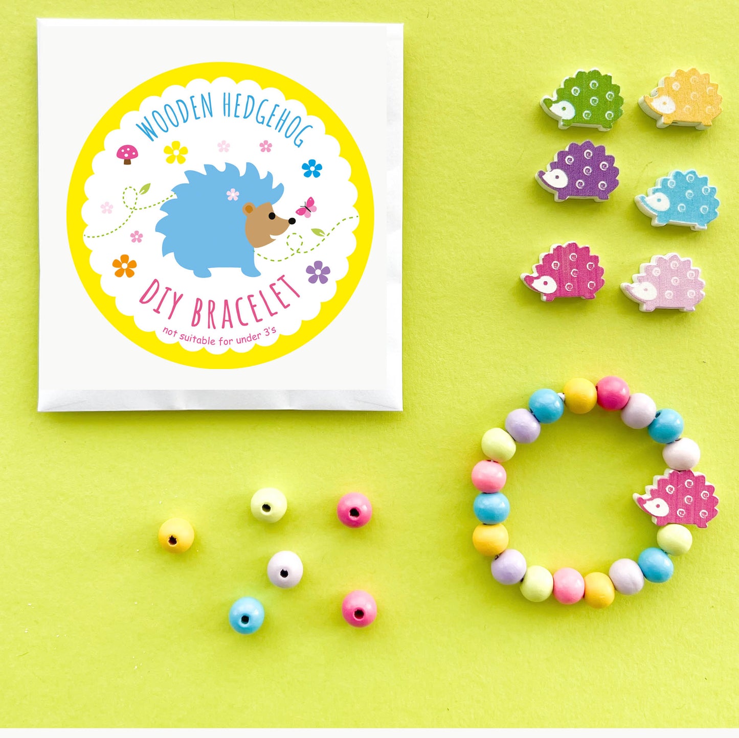DIY Hedgehog Bracelet in Paper Envelope-Party Bag Fillers - Girls-The Curious Caterpillar