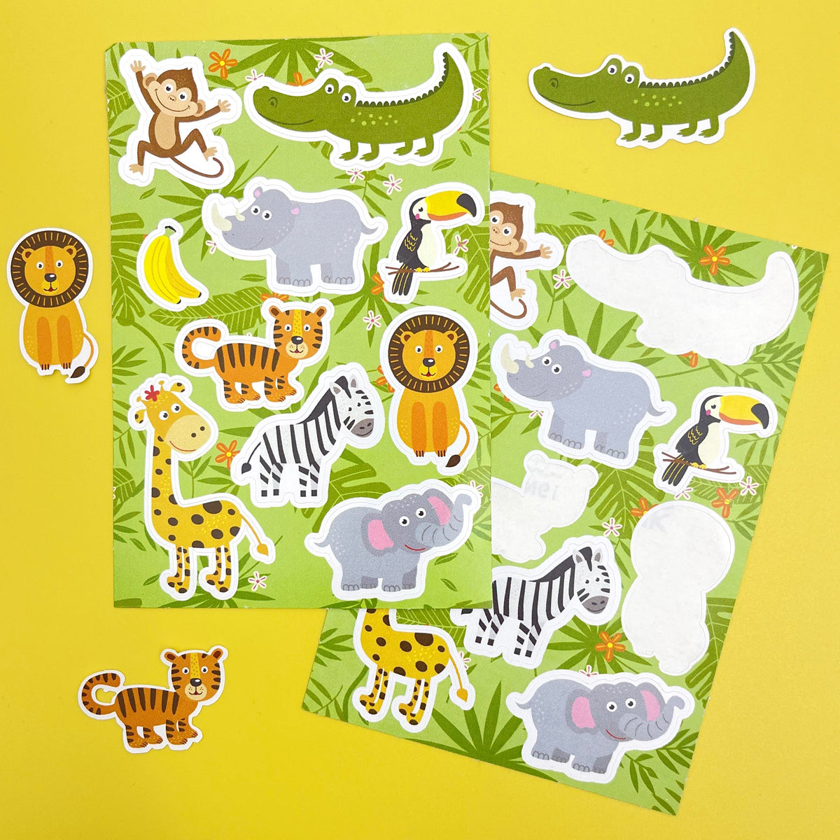 Jungle Sticker Sheet included in jungle mini party bag with colouring activities