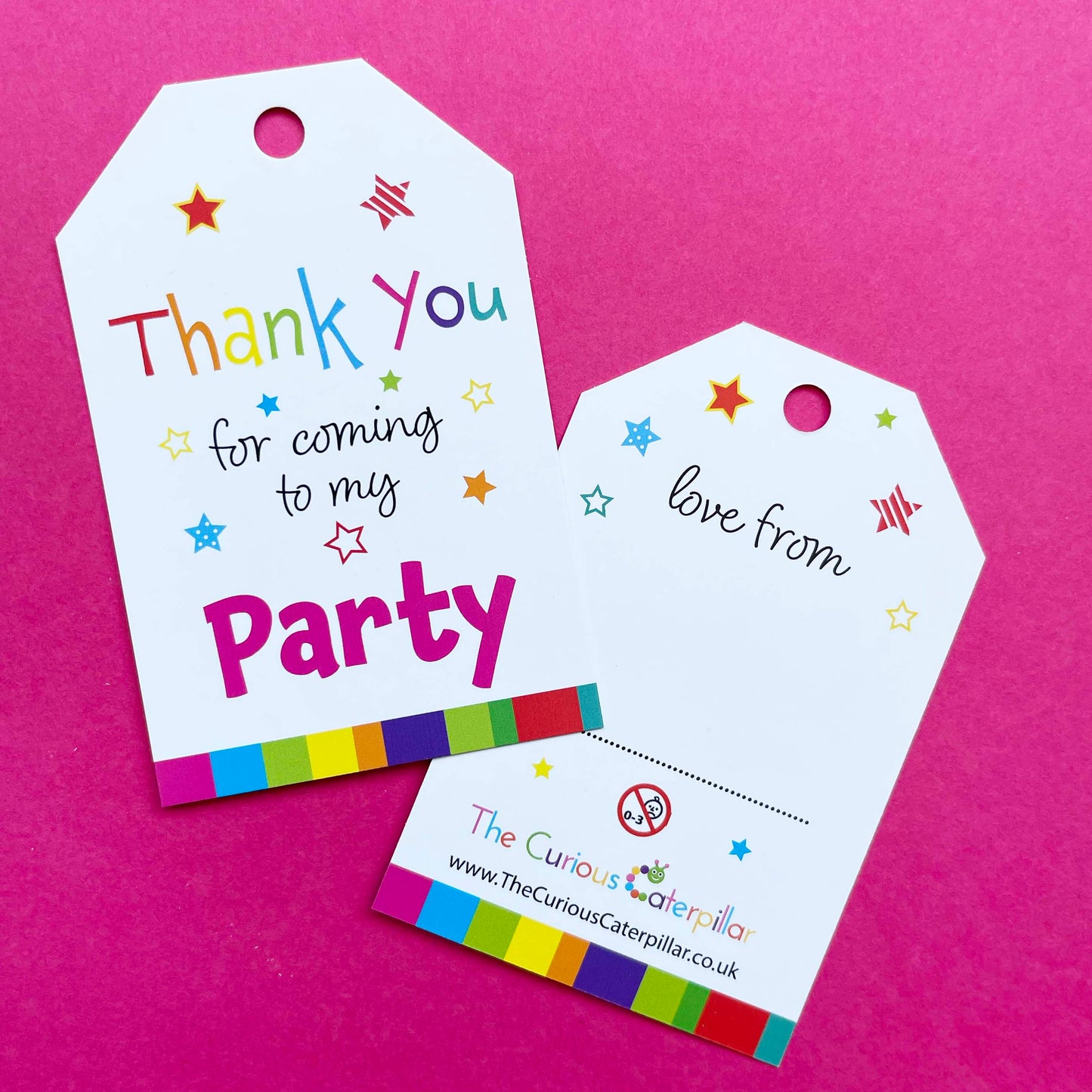 Thank You For Coming To My Party Tag - Pink-The Curious Caterpillar