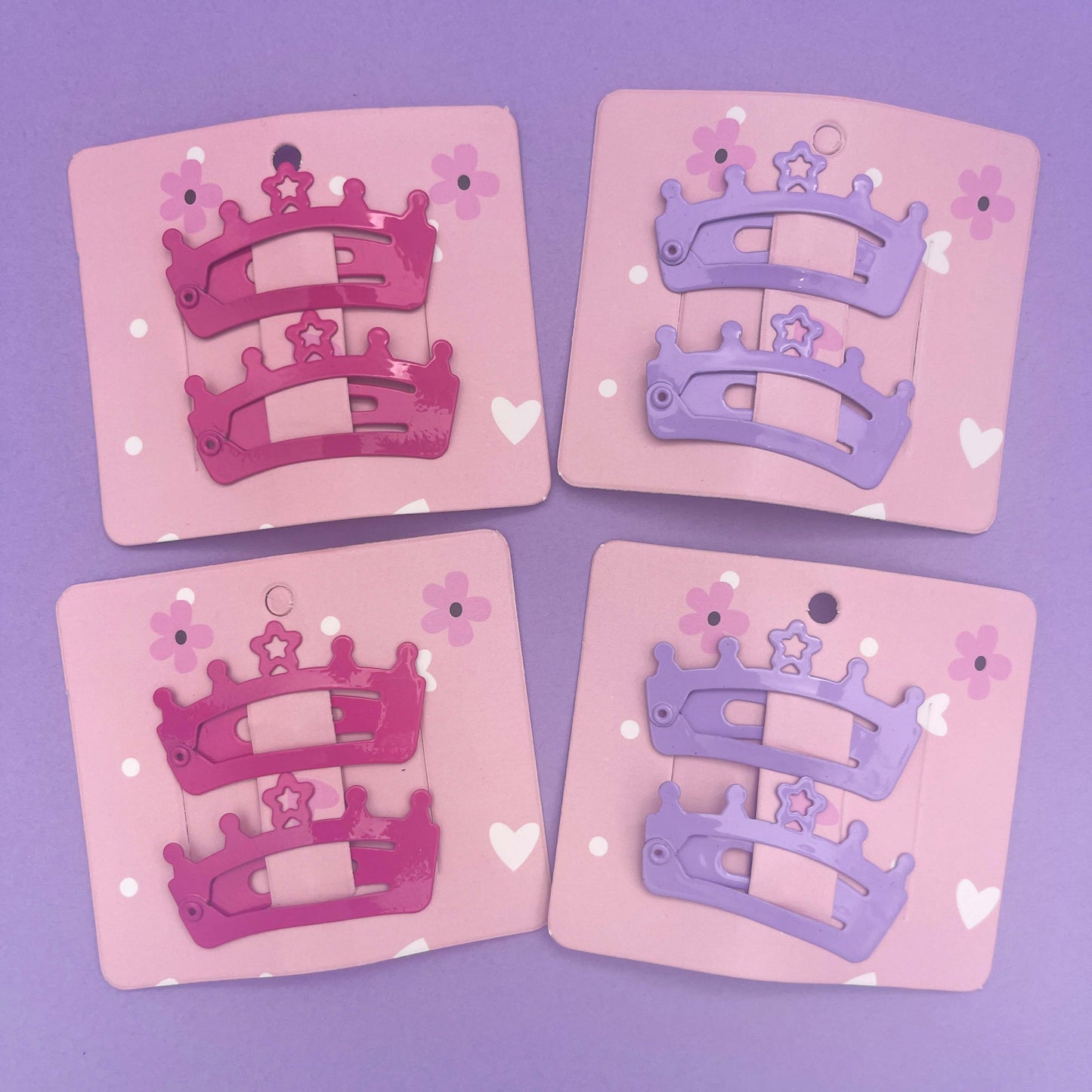 2pk Princess Tiara Hair Clips - 4cm