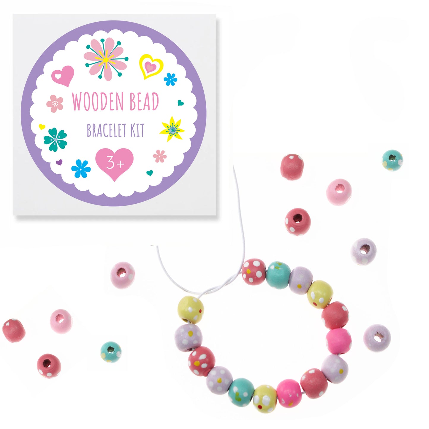 DIY Spotty Wooden Bead Bracelet Kit-Party Bag Fillers - Girls-The Curious Caterpillar