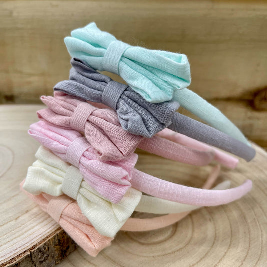 Pastel Cotton Bow Aliceband