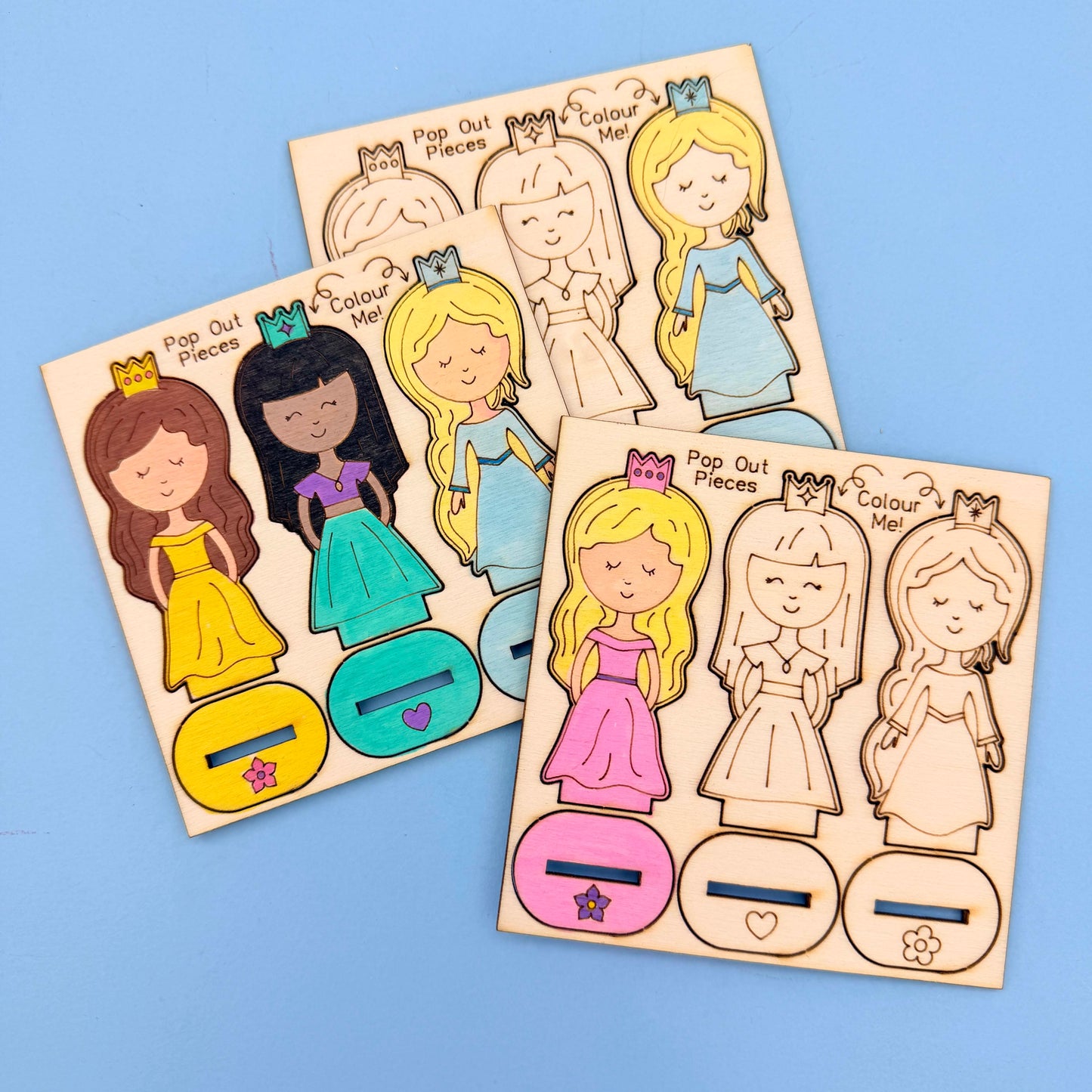 Wooden Mini Princesses - Colour & Play