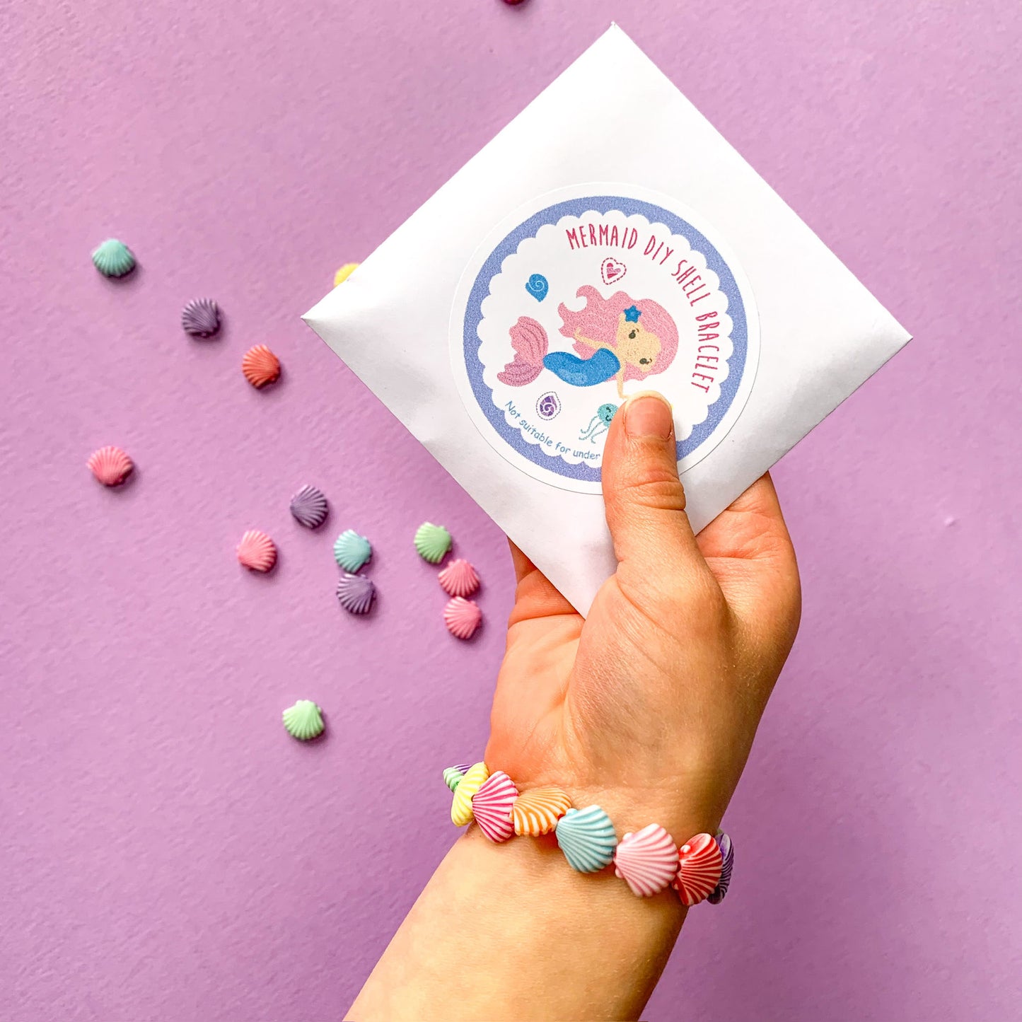 Mermaid Sea Shell DIY Bracelet-Party Bag Fillers - Girls-The Curious Caterpillar