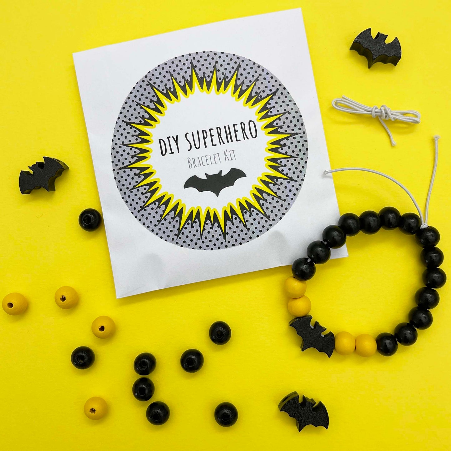 Wooden Superhero DIY Bracelet - Bat