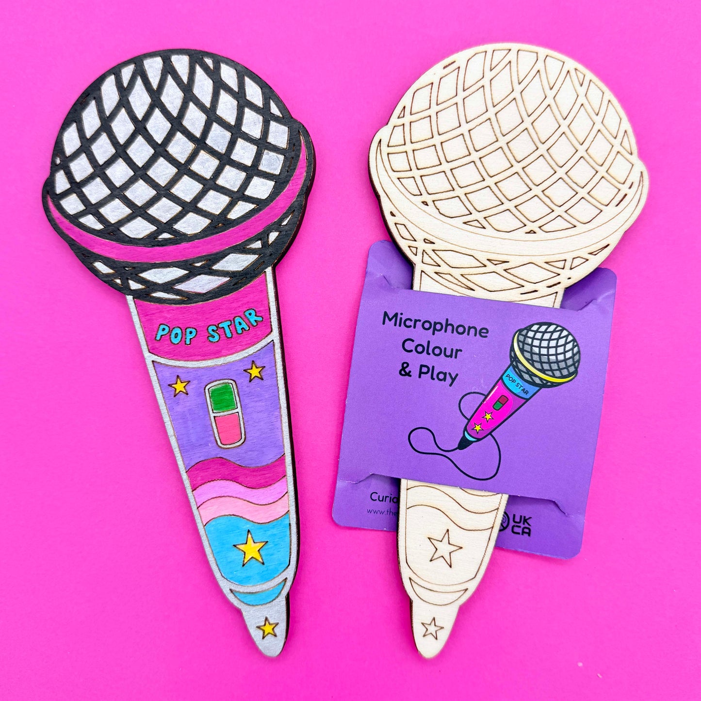 Wooden Microphone - Colour & Play - Girls