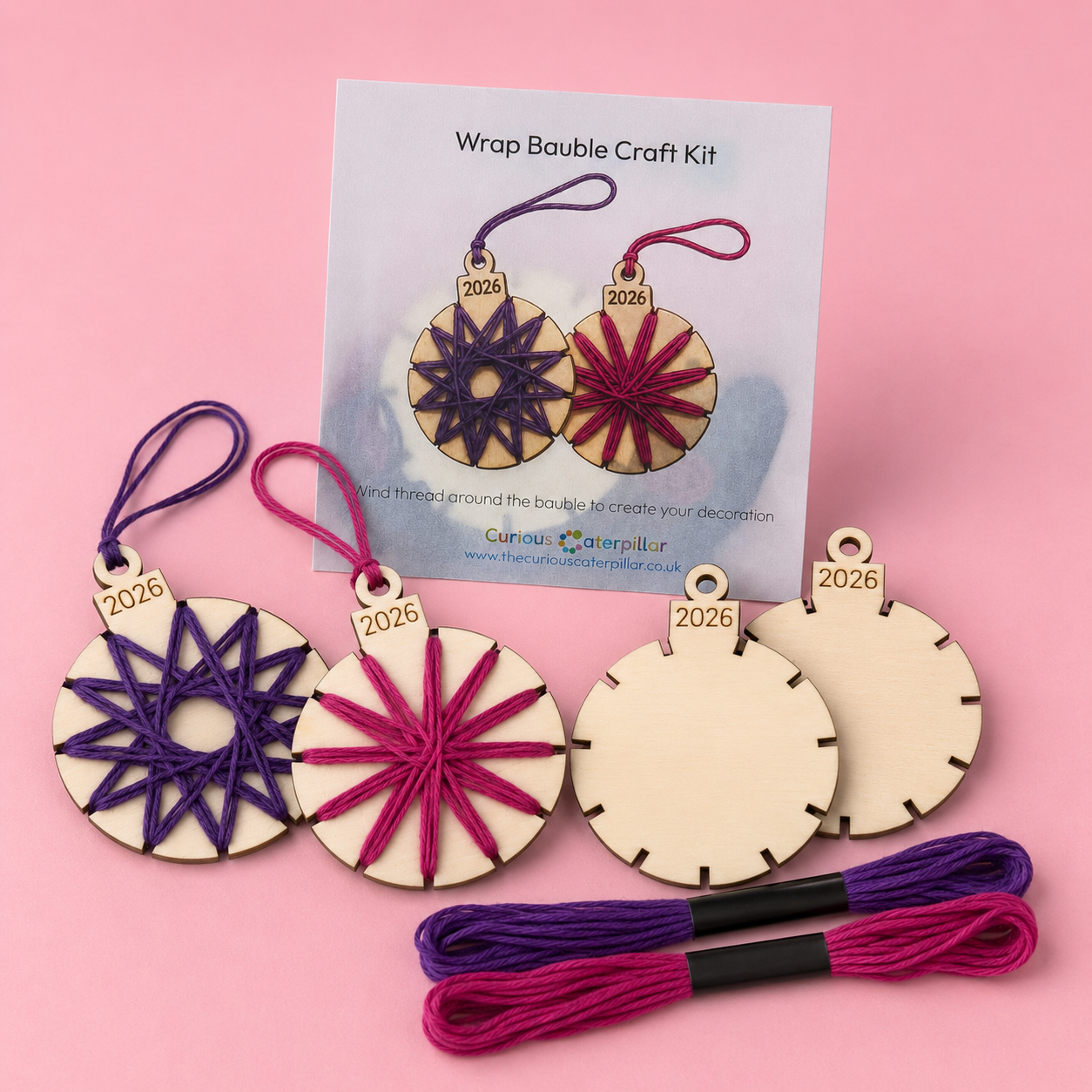 2026 Wrap Bauble 2 Pack - Pink & Purple