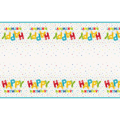 Happy Balloon Party Plastic Tablecover