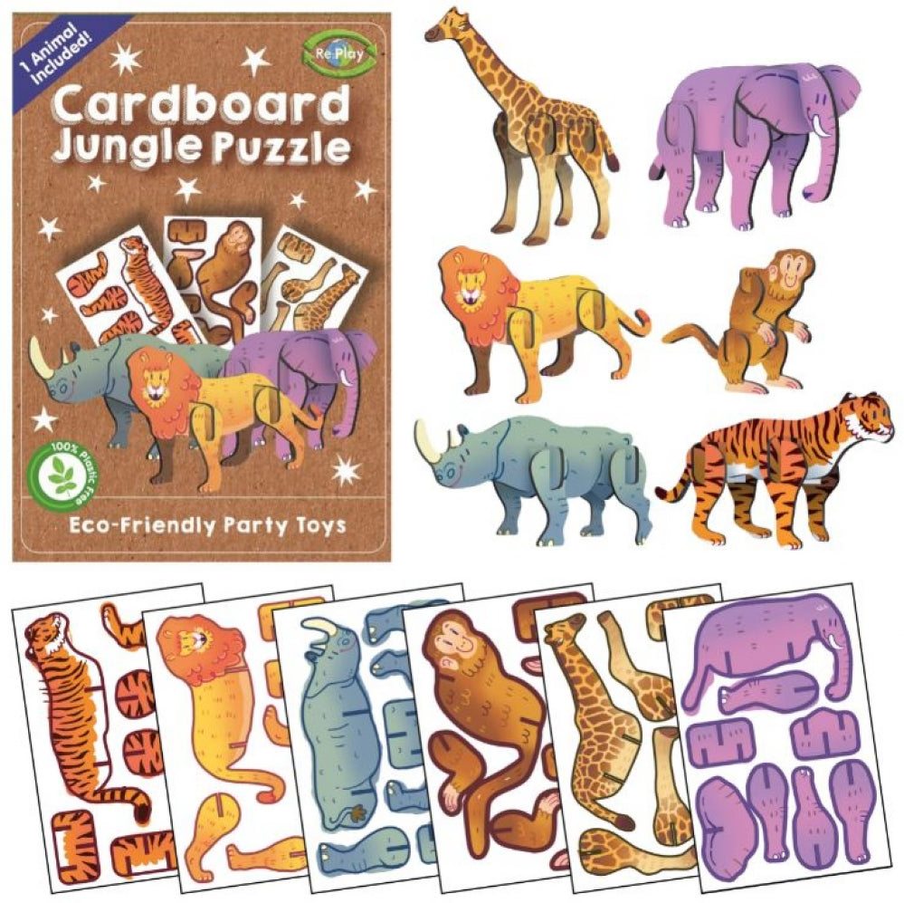 Jungle 3D Puzzles - CARD - 11.5x8cm-Party Bag Fillers - Boys-The Curious Caterpillar