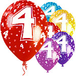 Age 4 12 inch Pearlised Balloons