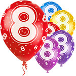 Age 8 12 inch Pearlised Balloons