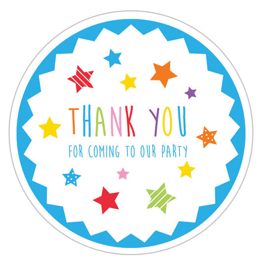 Blue Stars Party Label - OUR party - 10cm-The Curious Caterpillar
