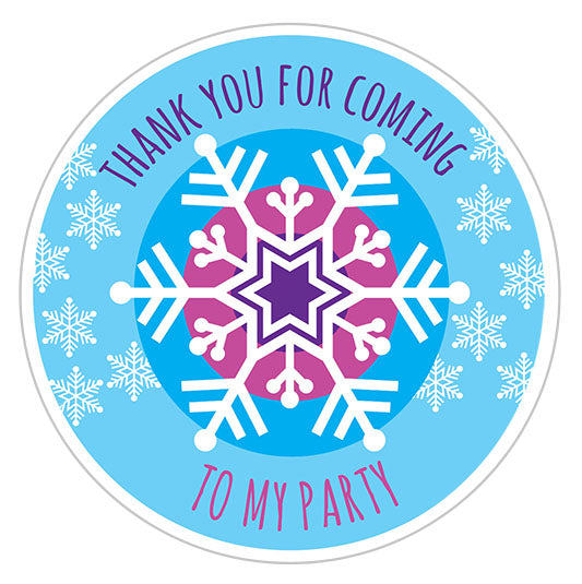 Frozen Snowflake Thank You Label