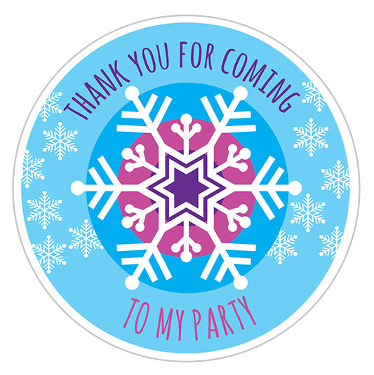 Frozen Snowflake Thank You Label - 10cm-The Curious Caterpillar