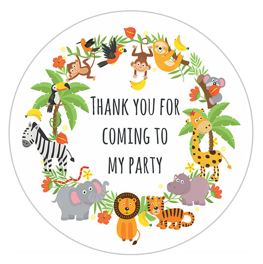 Jungle Party Label - 10cm-The Curious Caterpillar