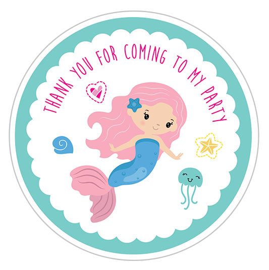 Mermaid Party Label - 10cm-The Curious Caterpillar
