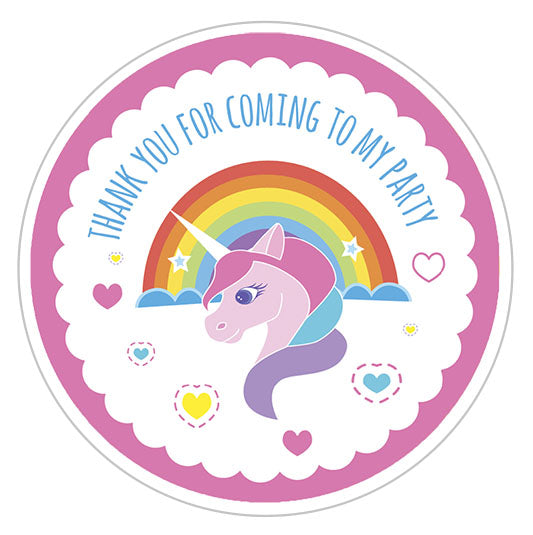 Unicorn Party Label - 10cm-The Curious Caterpillar