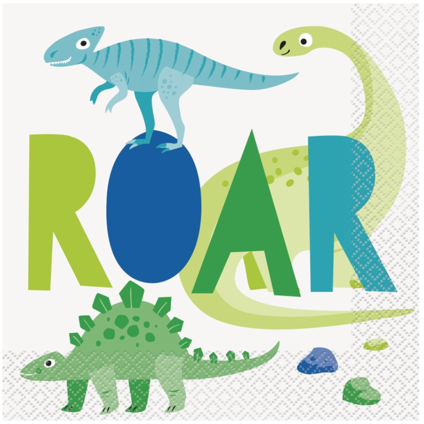 Blue & Green Dinosaur Paper Napkins