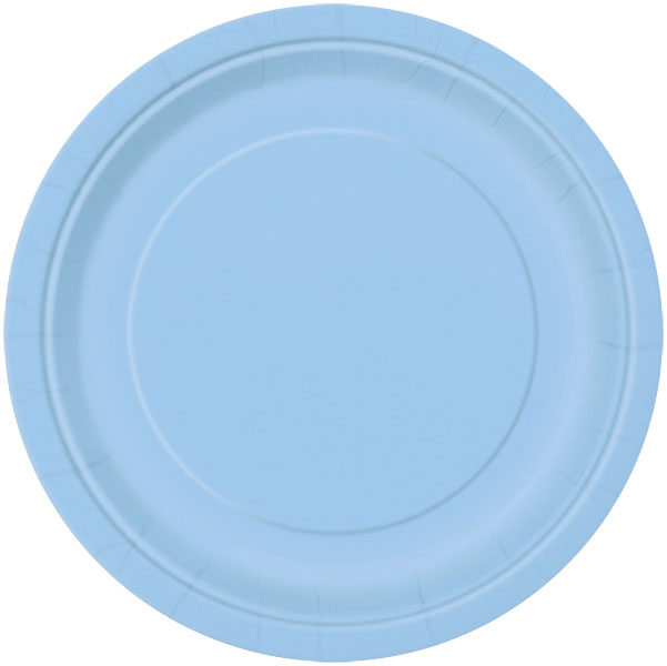 Powder Blue Paper Plates 22cm 16 Pack