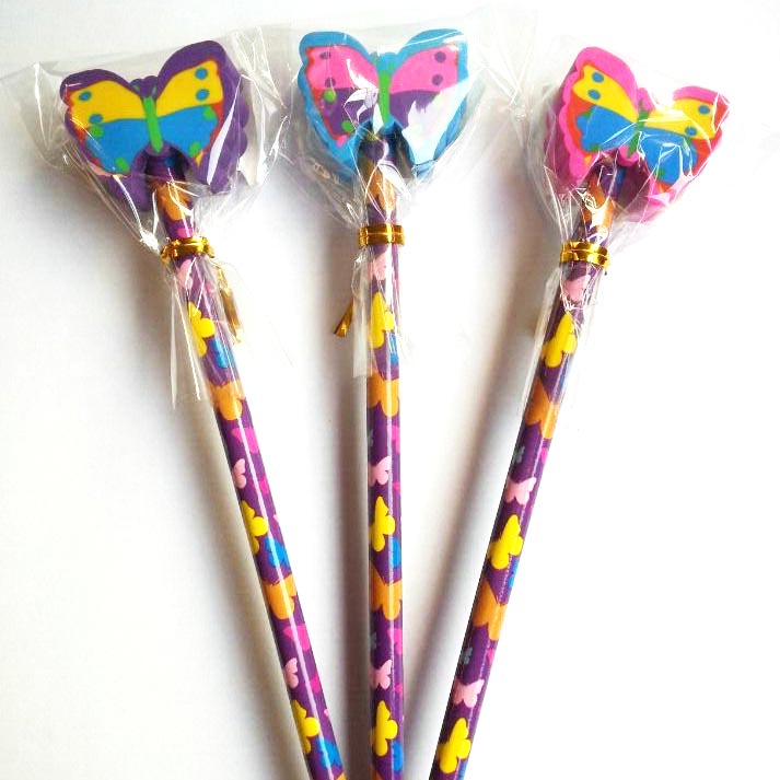 Butterfly Pencil with Eraser-Party Bag Fillers - Girls-The Curious Caterpillar