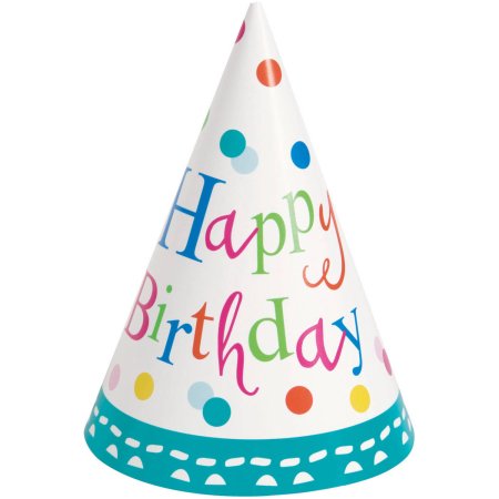 Happy Birthday Confetti Cake Party Hats
