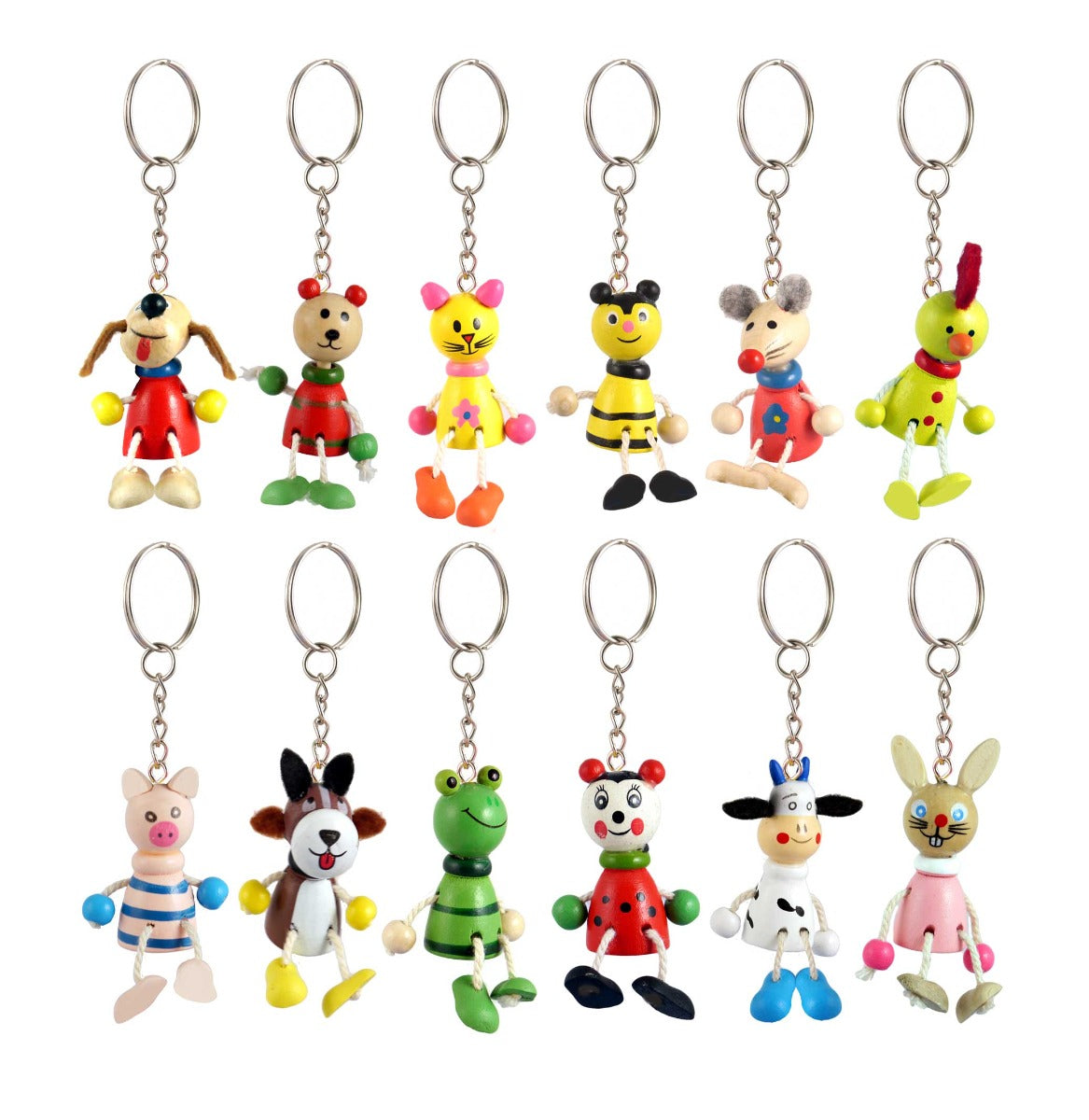 Wooden Animal Keyring-Party Bag Fillers - Girls-The Curious Caterpillar