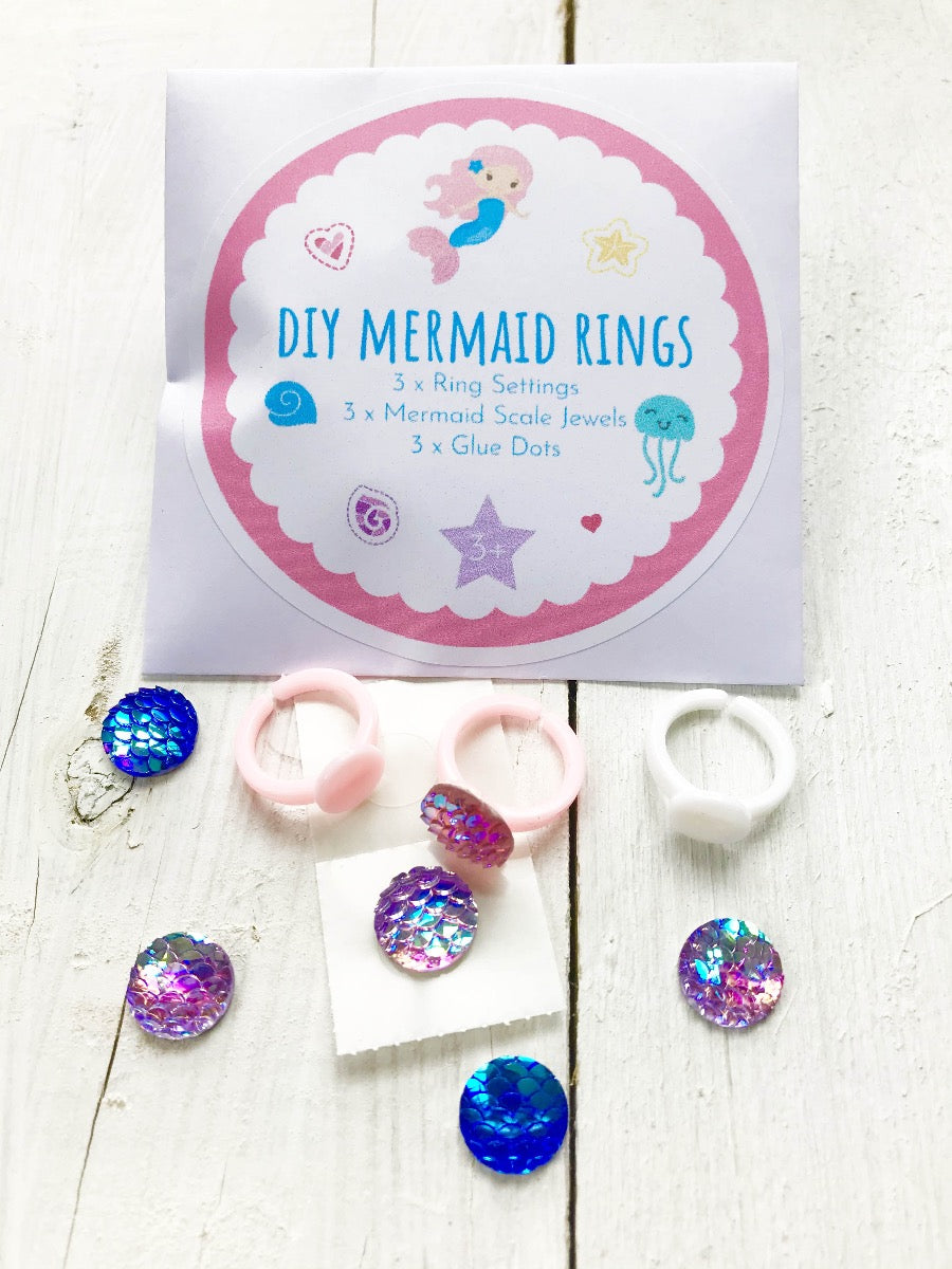DIY Mermaid Rings - 3pk-Party Bag Fillers - Girls-The Curious Caterpillar