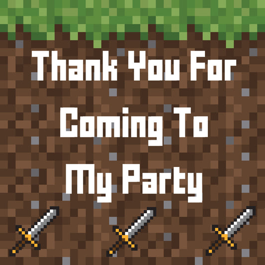 Minecraft Style Party Label-The Curious Caterpillar