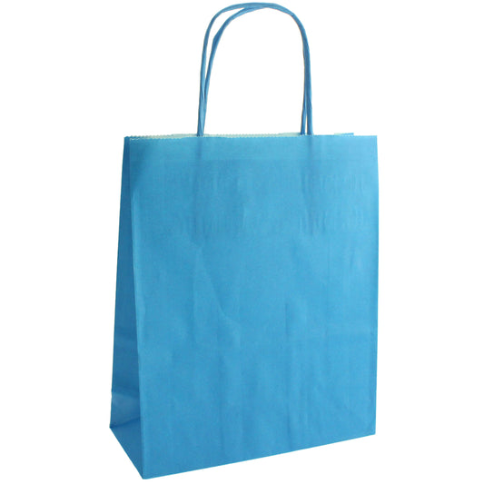Blue Paper Bag with Twisted Handles