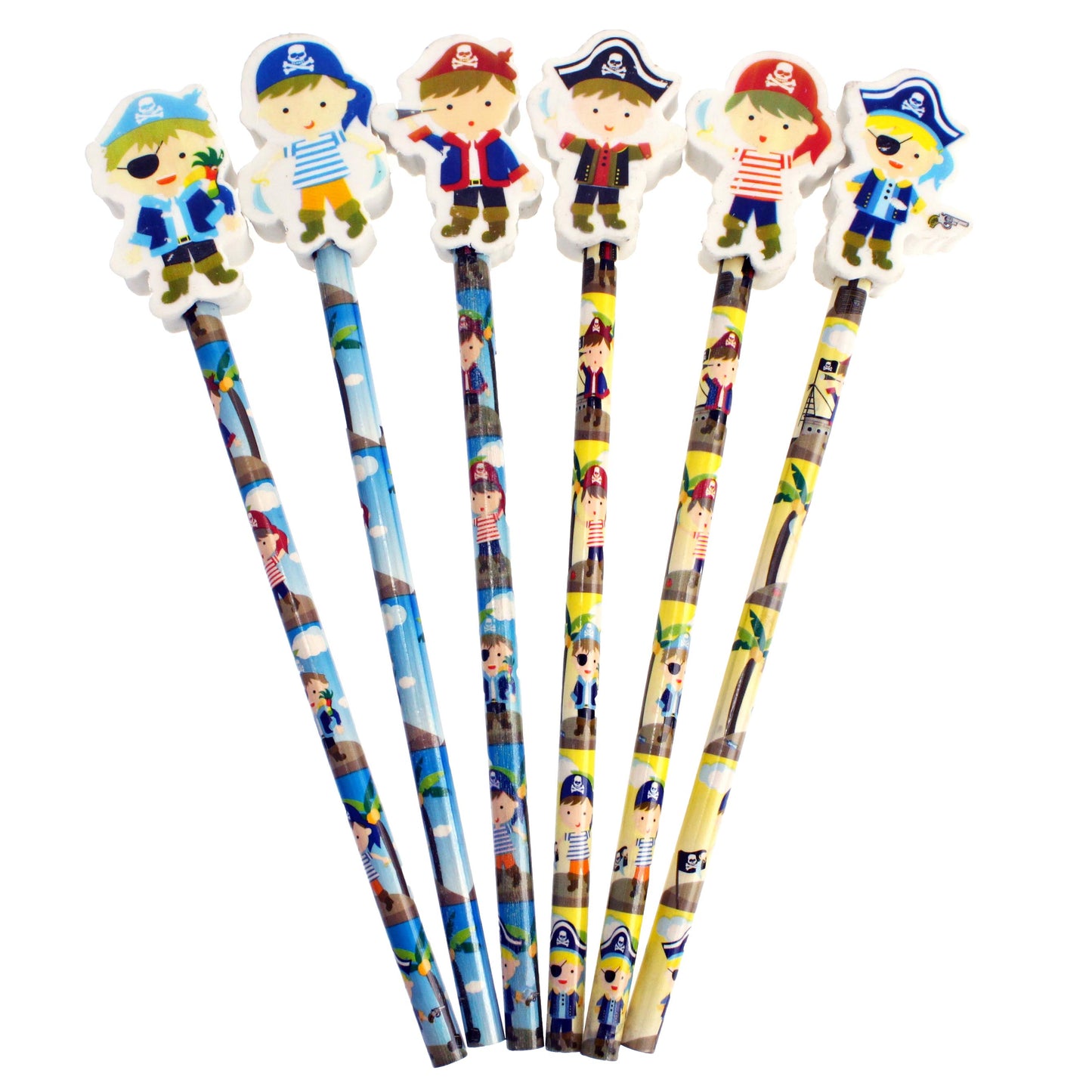 Pirate Pencil with Eraser Topper-Party Bag Fillers - Boys-The Curious Caterpillar