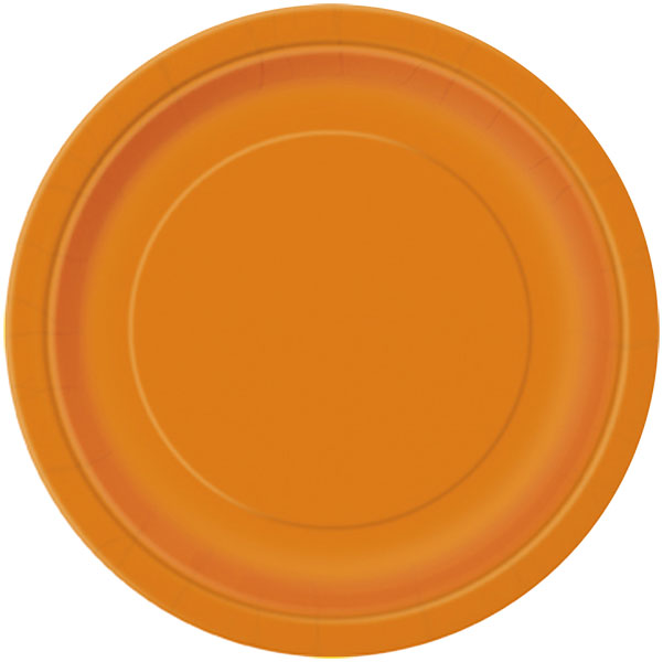 Orange Paper Plates 22cm - 16pk