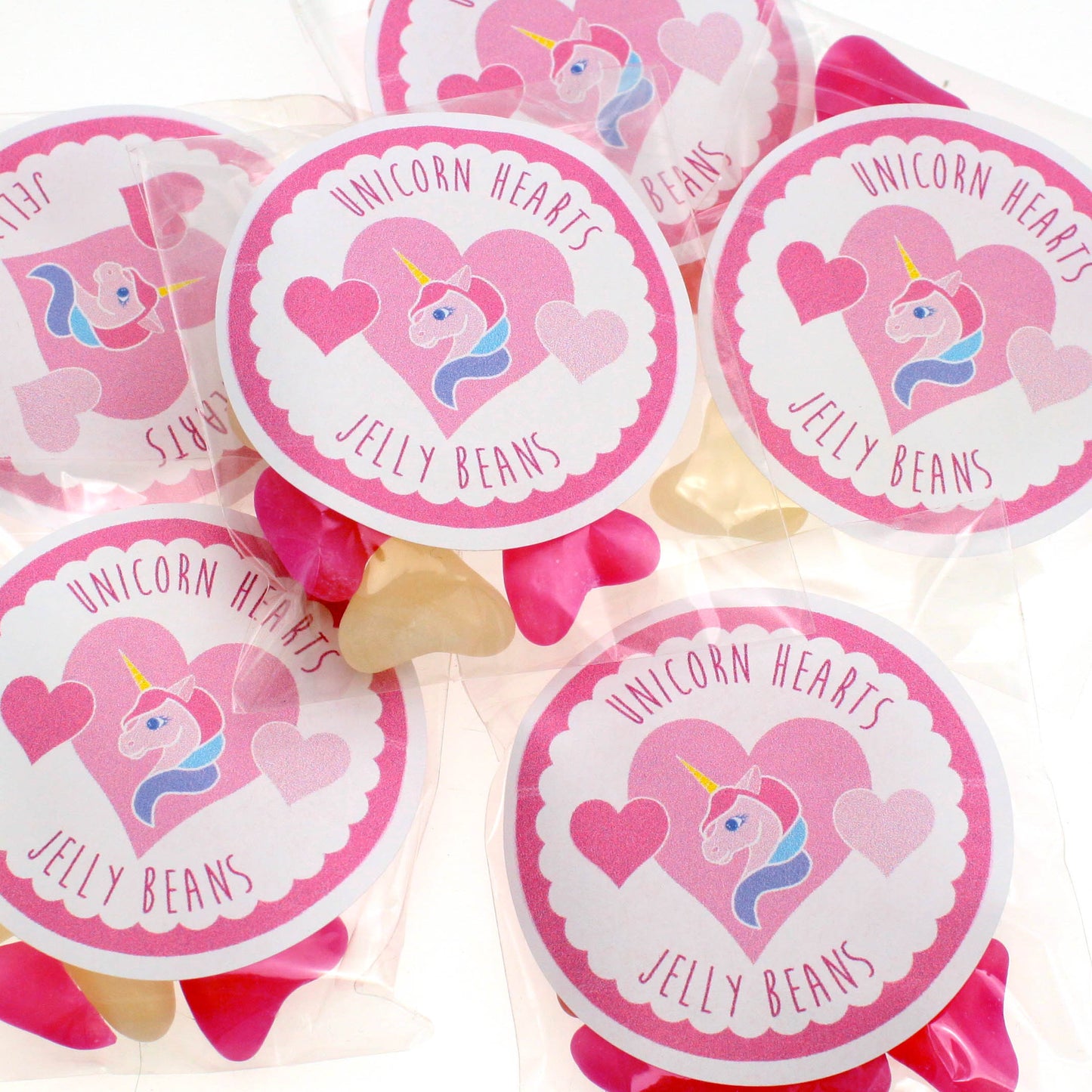 Unicorn Hearts - Pink & White Heart Jelly Beans - 20g-The Curious Caterpillar