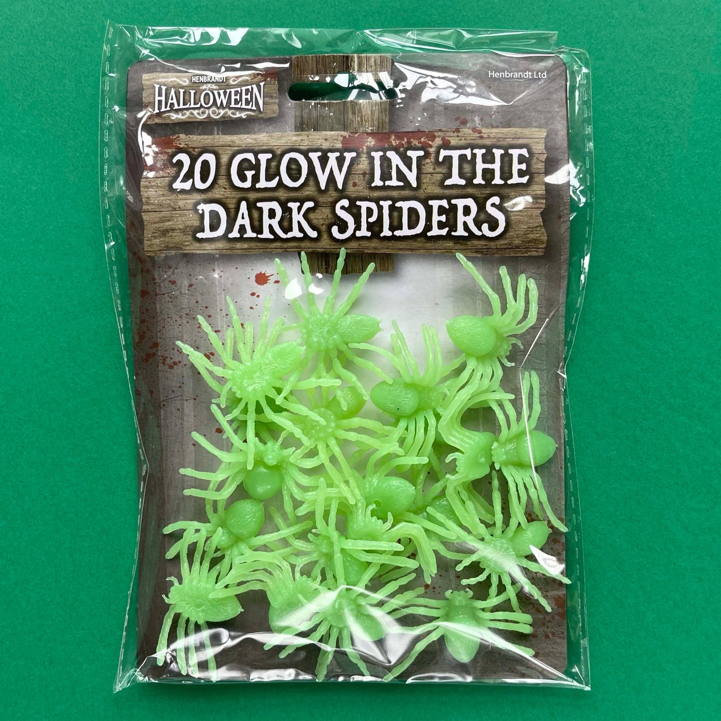 Pack of 20 Glow in the Dark Spider - 4.5cm