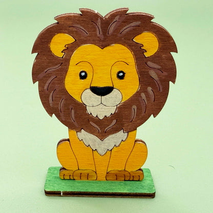 Wooden Safari Animals - Colour & Play