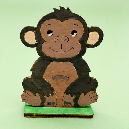 Wooden Safari Animals - Colour & Play