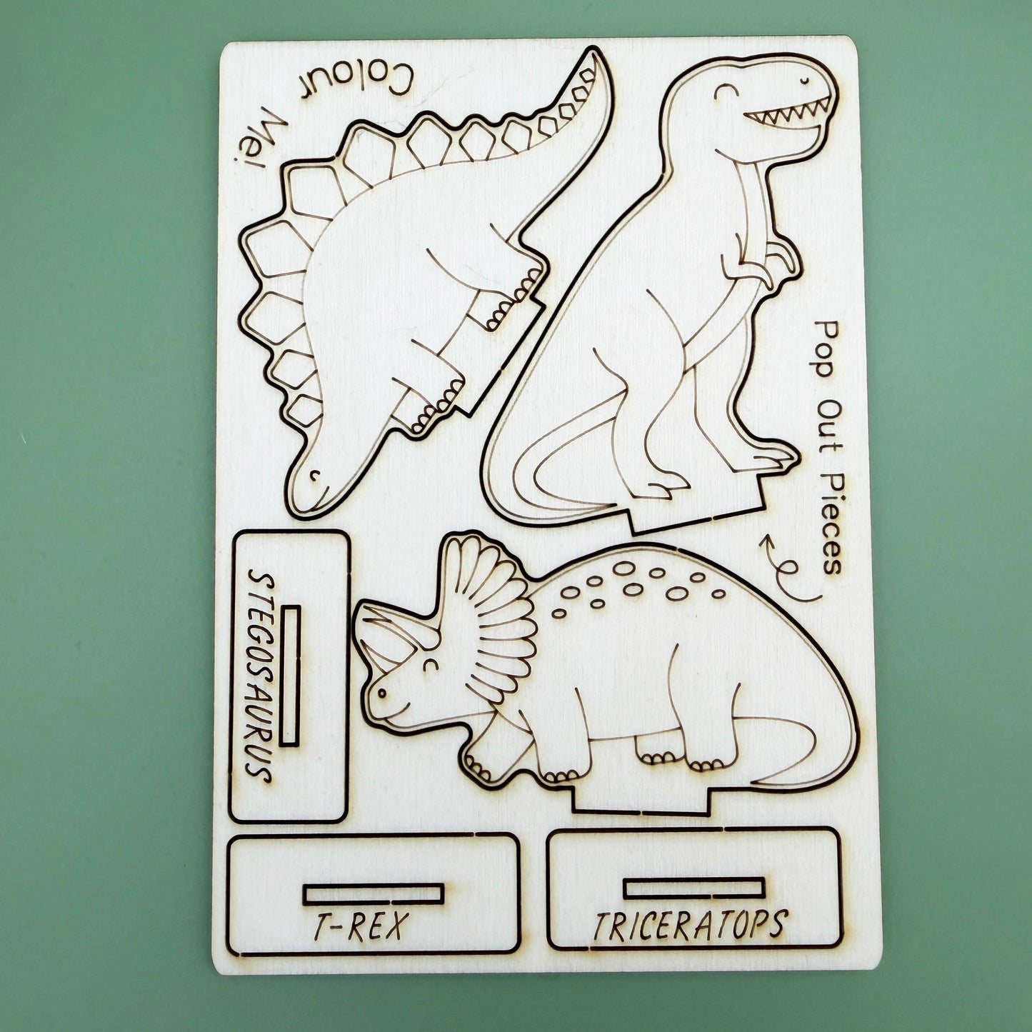 Wooden Dinosaurs - Colour & Play