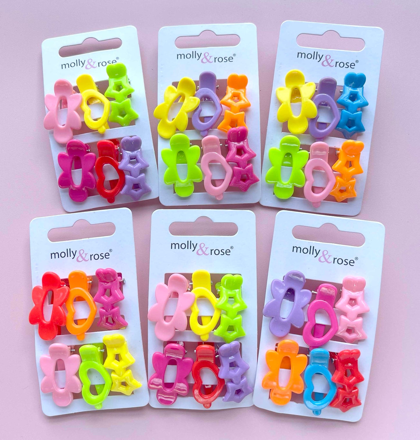 6pk - Bright Mini Hair Clips