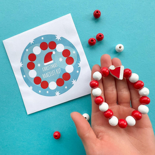 DIY Christmas Santa Hat Bracelet