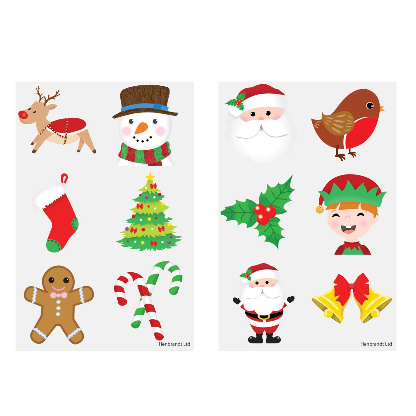 Sheet of 6 Christmas Tattoos