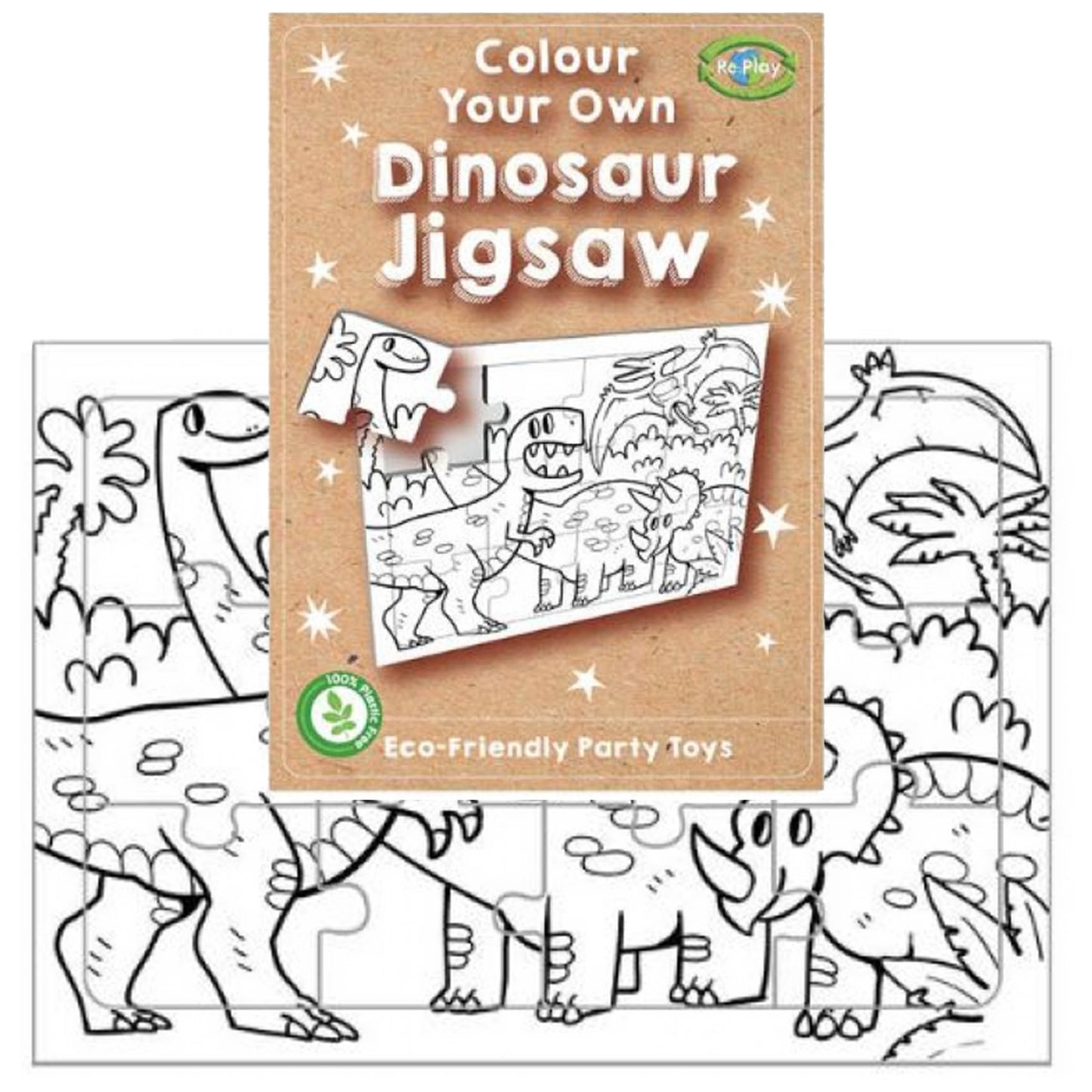 Dinosaur  Jigsaw - Colour Me In