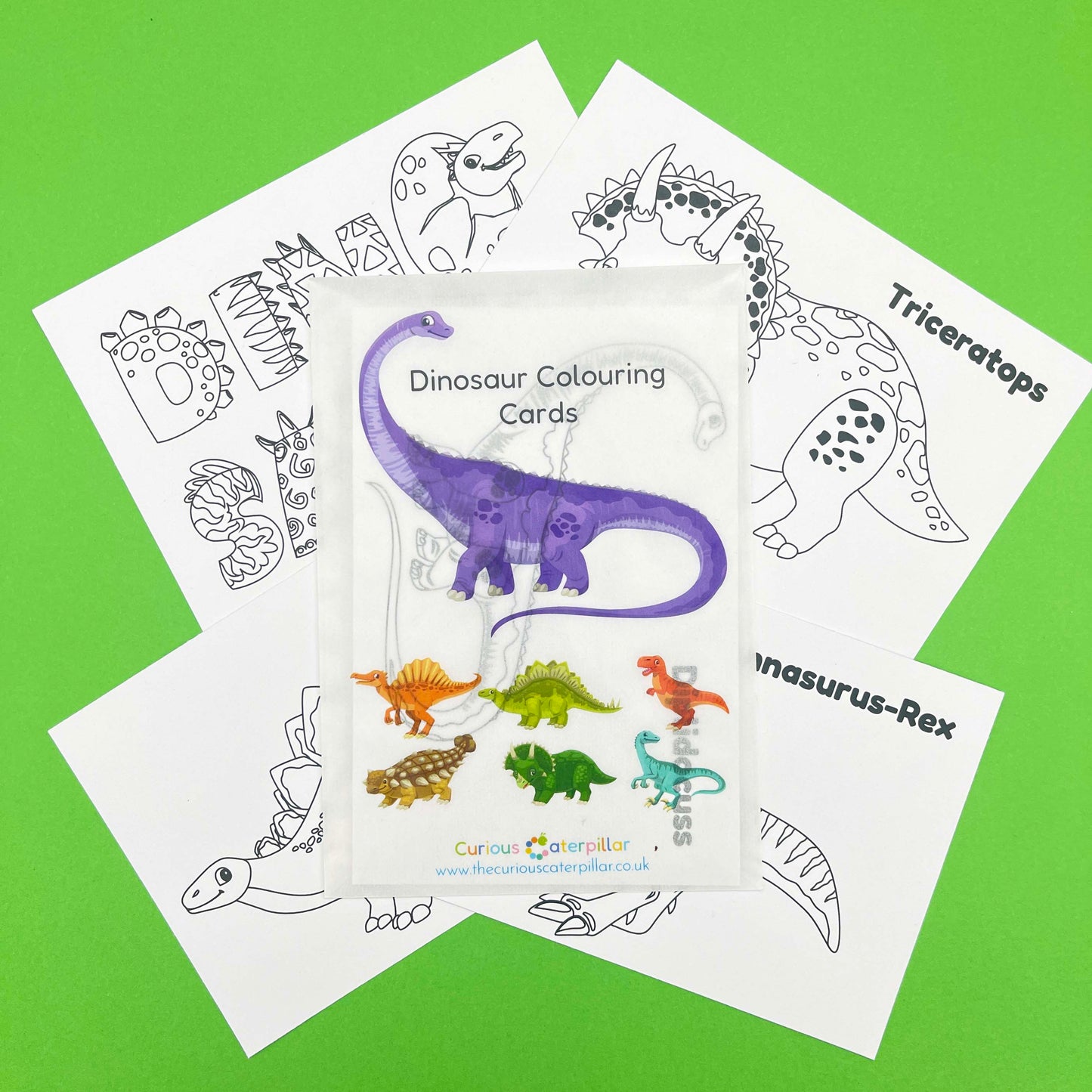Dinosaur Colouring Cards