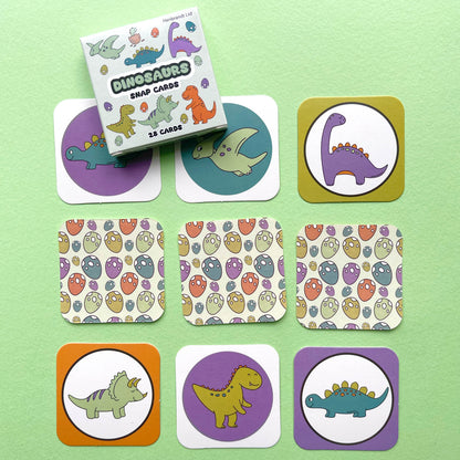 Dinosaur Snap Cards included in dinosaur cotton party bag